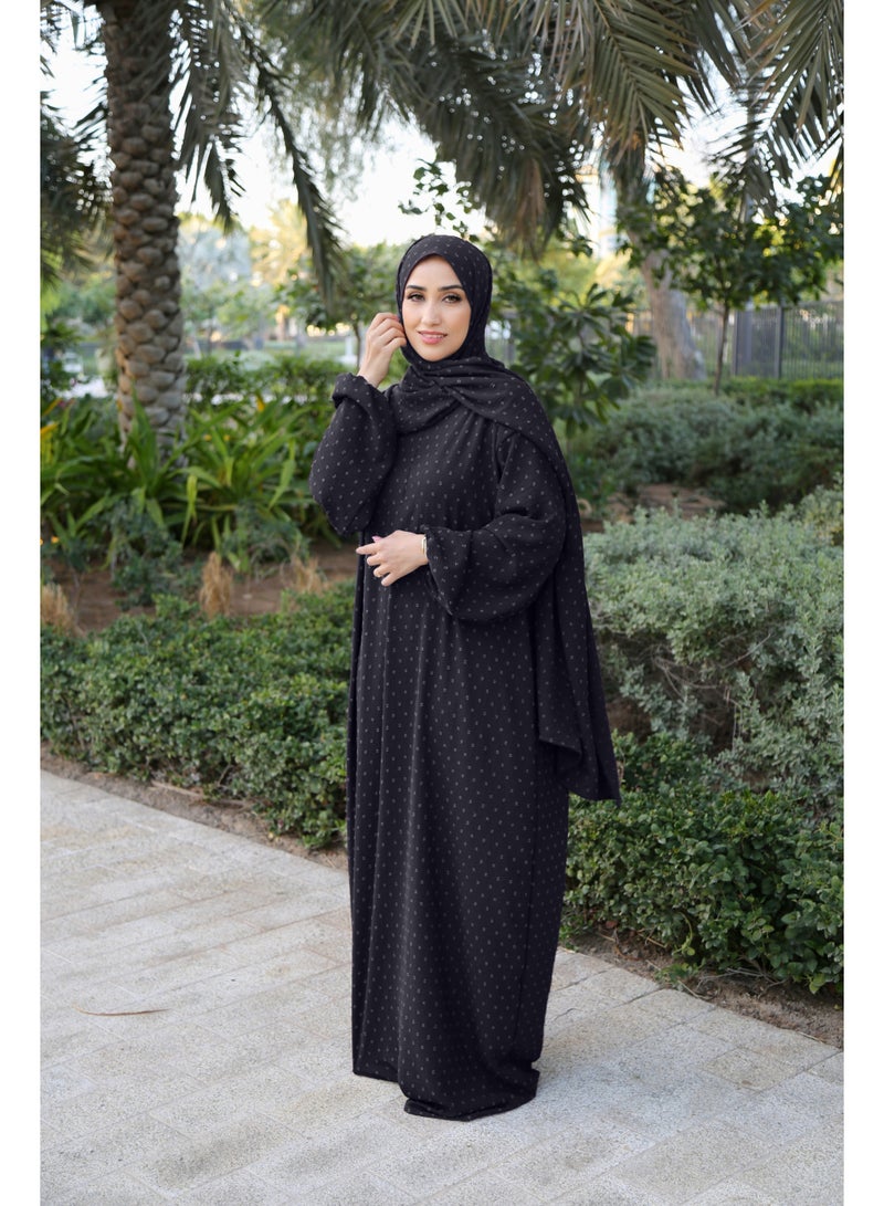 Lamora Prayer Dress for Women One-Piece | Islamic Full Prayer Outfit with Long Sleeves & Attached Scarf | Cotton Soft Breathable Jilbab Abaya | Namaz & Salah Wear | Umrah Essential | Available in Light Colors & Different Multicolor Designs - Image 5